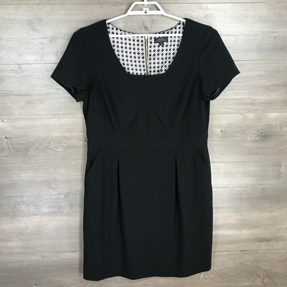 TAHARI Womens Short Sleeve Sheath Dress